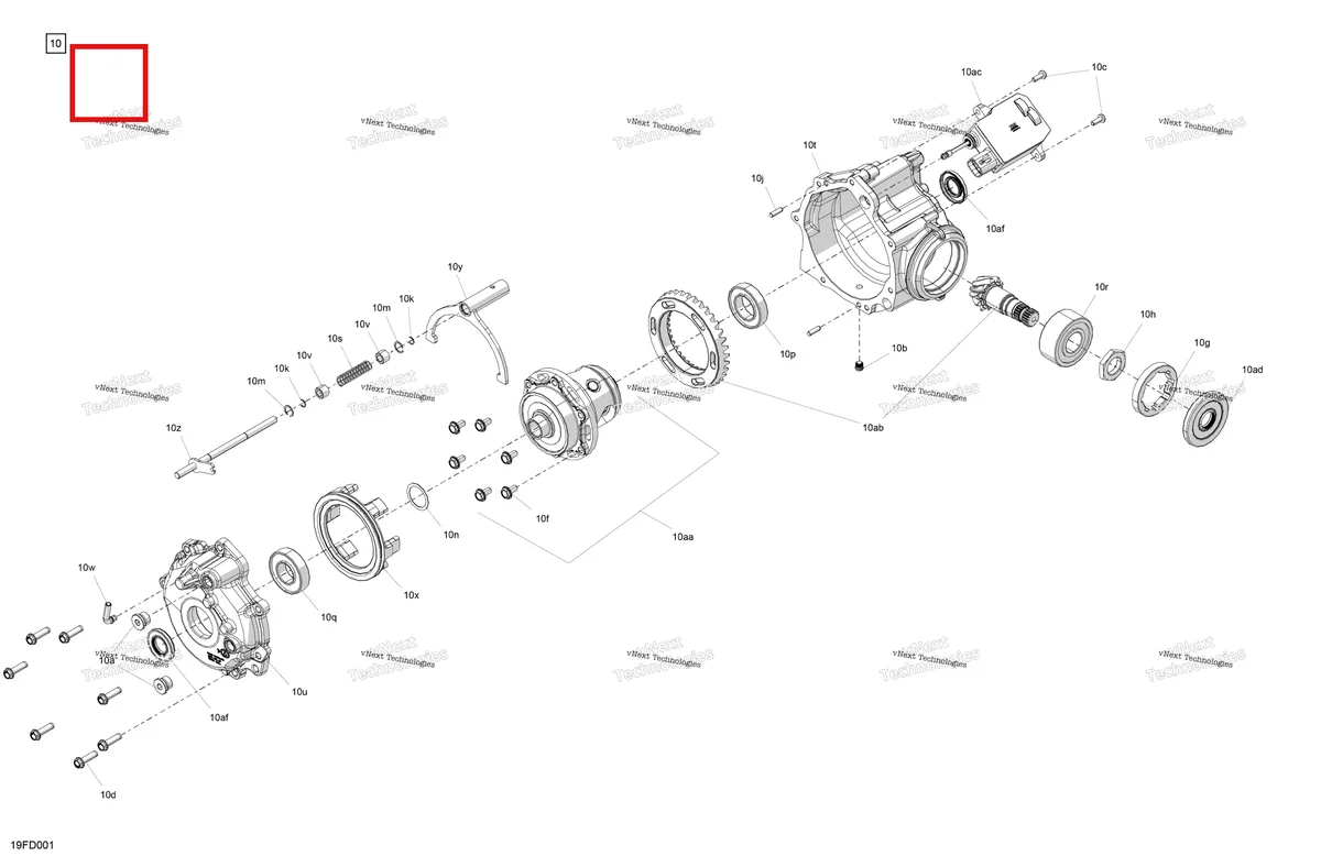 Деталь 705402596 на схеме узла 2024 Can-Am Outlander 500 4X4 - 1BRA - STD Package - Granite Grey Drive - Front - Differential Parts