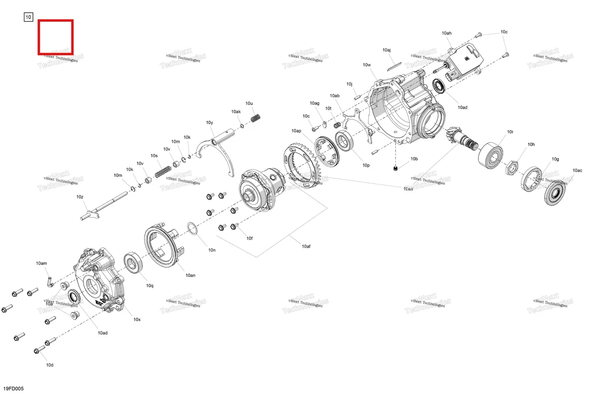 Деталь 705402599 на схеме узла 2024 Can-Am Outlander 700 4X4 - 1SRA - X MR Package - Legion Red Drive - Front - Differential Parts
