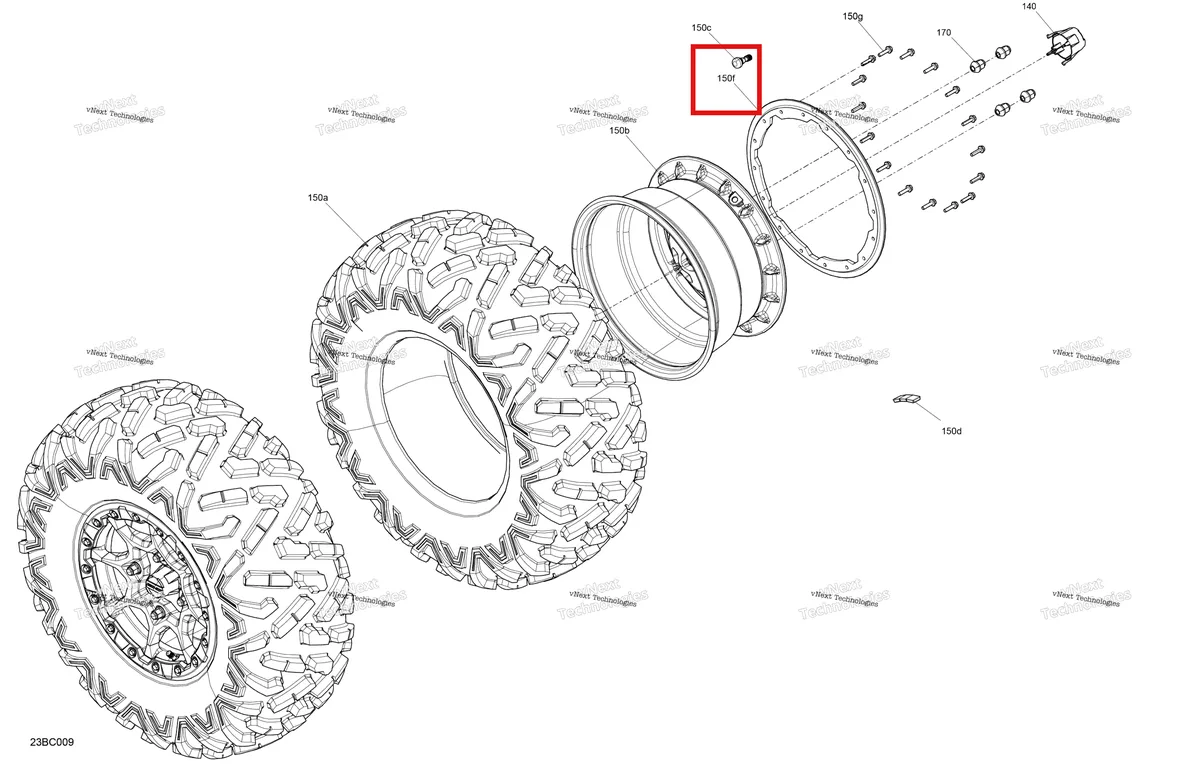 Деталь 705402725 на схеме узла 2023 Can-Am Maverick Sport 1000R - XXC Drive - Rear Wheels