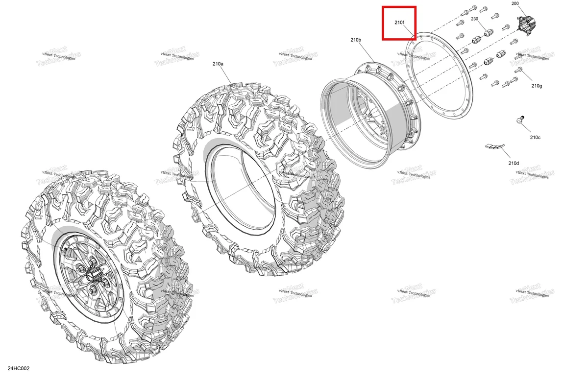 Деталь 705402735 на схеме узла 2023 Can-Am Maverick Turbo RR - XDS Drive - Front Wheels