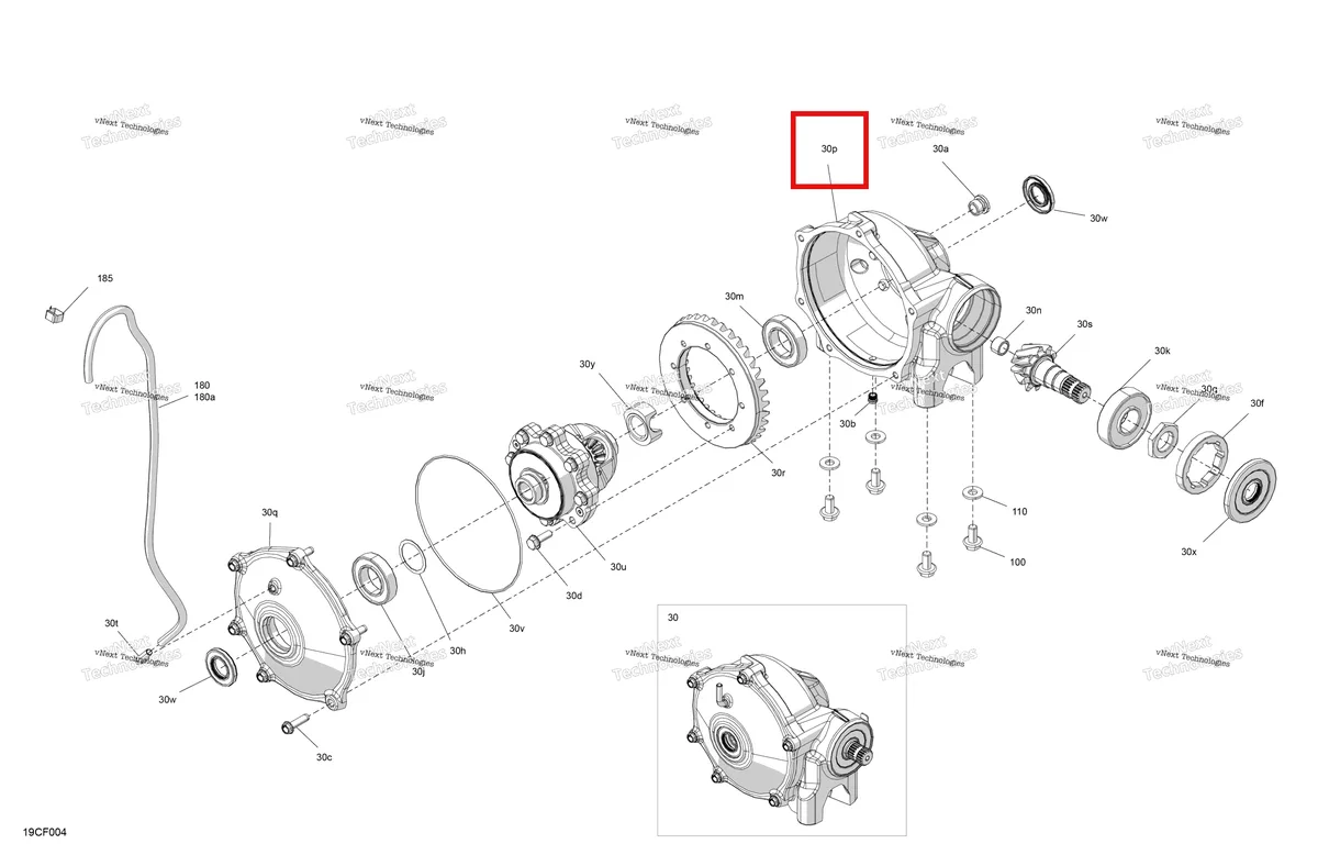 Деталь 705402765 (Звёздочка крышка Can-Am Commander 1000R EFI DPS (2022) (705402765)) на схеме узла 2026 Can-Am Defender MAX - HD9 - XT - 8STB - Dusty Navy Satin - 62