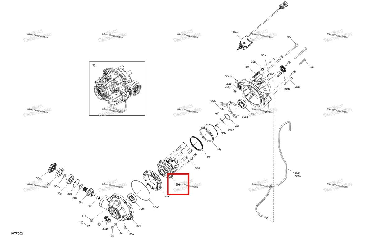 Деталь 705402789 на схеме узла 2026 Can-Am RENEGADE - 4X4 - XMR - 1000R EFI - 5UTB - Scandi Blue Drive - Front - Differential Parts