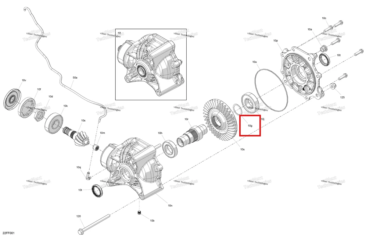 Деталь 705402846 (Регулировочная шайба Can-Am Commander 1000R EFI XT (2026) (705402846)) на схеме узла 2026 Can-Am OUTLANDER - 4X4 - XT - 700 - 1GTB - CALI - Scandi Blue Drive - Final Drive Unit