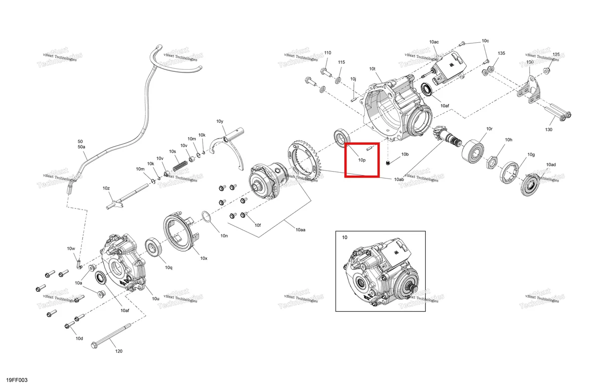 Деталь 705402847 (Шарикоподшипник Can-Am Commander 1000R EFI DPS (2022) (705402847)) на схеме узла 2026 Can-Am OUTLANDER - 4X4 - STD - 700 - 1CTC - Legion Red Drive - Front - Differential Parts