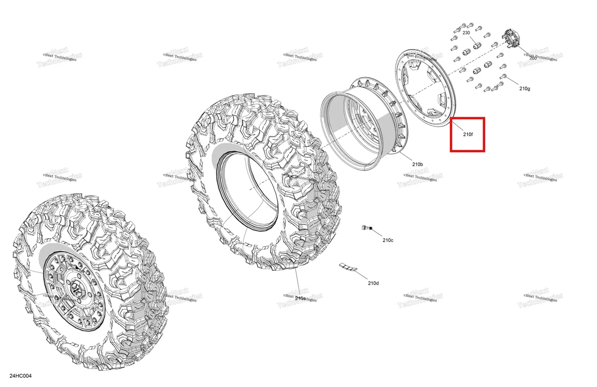 Деталь 705402916 на схеме узла 2023 Can-Am Maverick Turbo RR - XRS STD Drive - Front Wheels