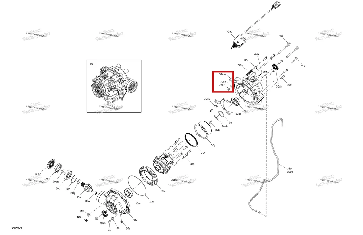 Деталь 705403052 (O кольцо Can-Am Outlander 1000R EFI XMR (2022) (705403052)) на схеме узла 2026 Can-Am RENEGADE - 4X4 - XMR - 1000R EFI - 5UTB - Scandi Blue Drive - Front - Differential Parts
