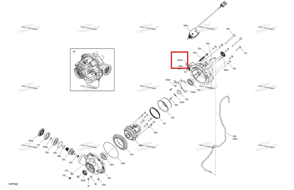 Деталь 705403053 (Сальник Can-Am Outlander 1000R EFI XMR (2022) (705403053)) на схеме узла 2026 Can-Am RENEGADE - 4X4 - XMR - 1000R EFI - 5UTB - Scandi Blue Drive - Front - Differential Parts