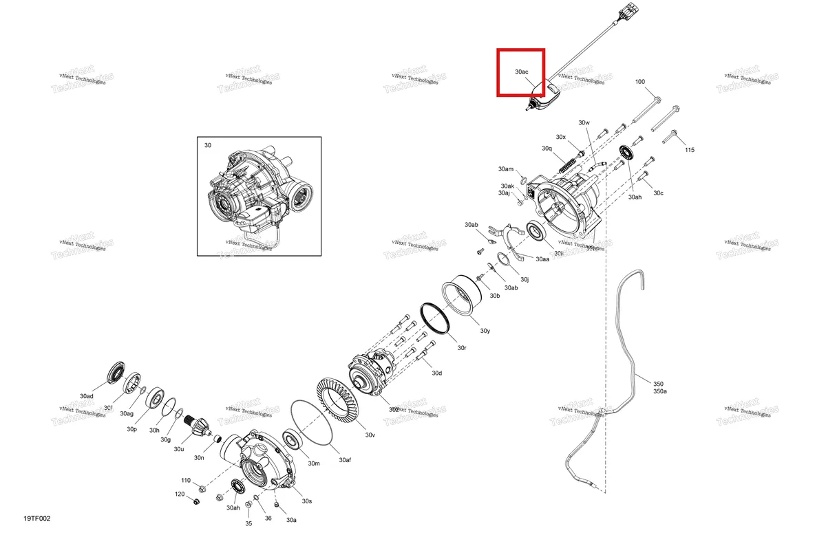 Деталь 705403060 на схеме узла 2026 Can-Am RENEGADE - 4X4 - XMR - 1000R EFI - 5UTB - Scandi Blue Drive - Front - Differential Parts