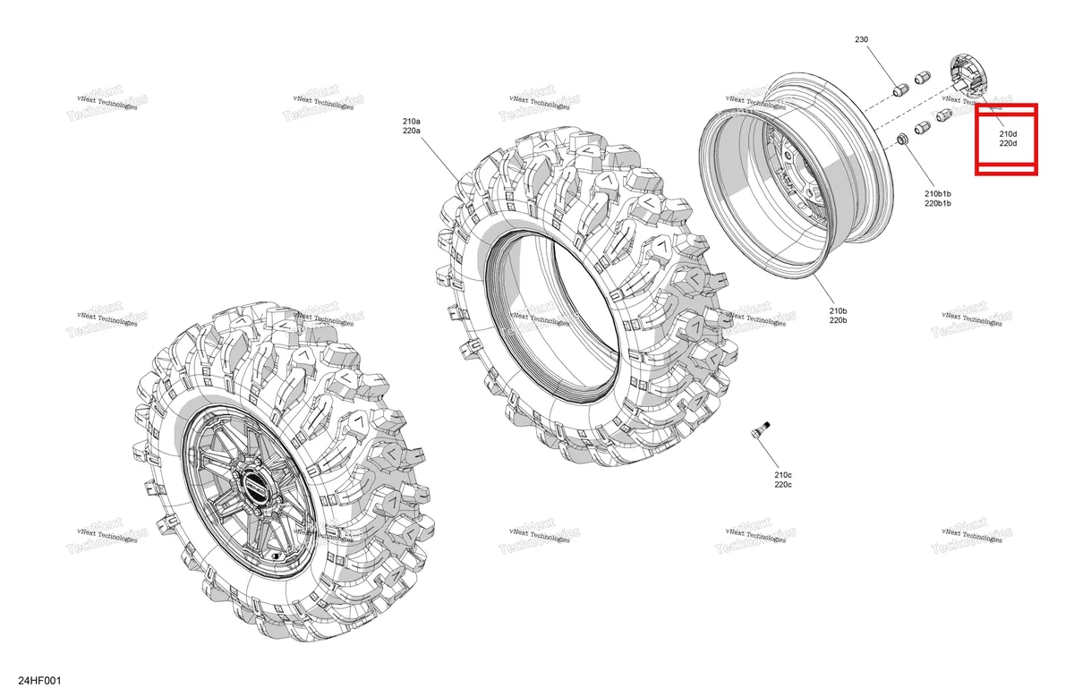 Деталь 705403558 (Колесо крышка Can-Am Maverick Turbo RR XRS (2026) (705403558)) на схеме узла 2026 Can-Am Maverick Max - TURBO RR - XMR - 7ZTA - Loft Green Satin - 72