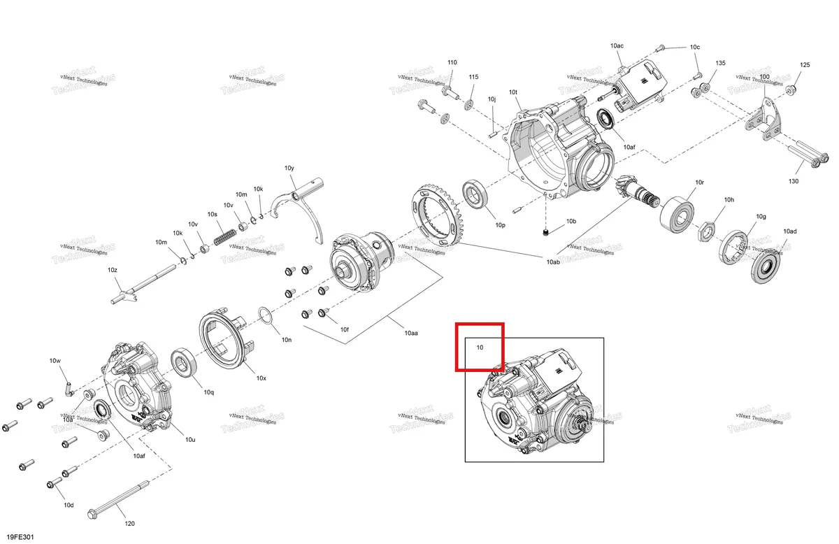 Деталь 705403638 на схеме узла 2025 Can-Am OUTLANDER - 4X4 - XT - 850 - 4ESL - Widland Camo Drive - Front - Differential Parts