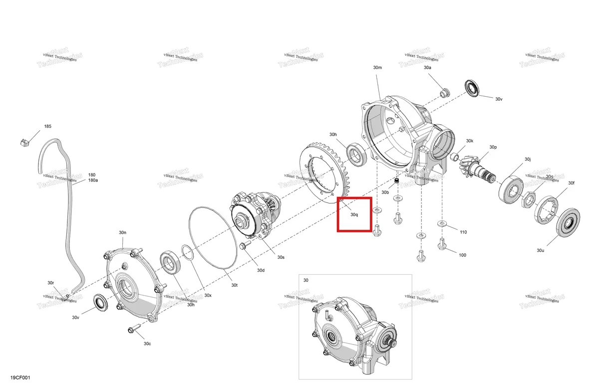Деталь 705403702 (Шестерня 36 зубьев Can-Am Commander 1000R EFI XT (2026) (705403702)) на схеме узла 2026 Can-Am Defender PRO - HD10 - DPS - 6ATC - Compass Green - 64