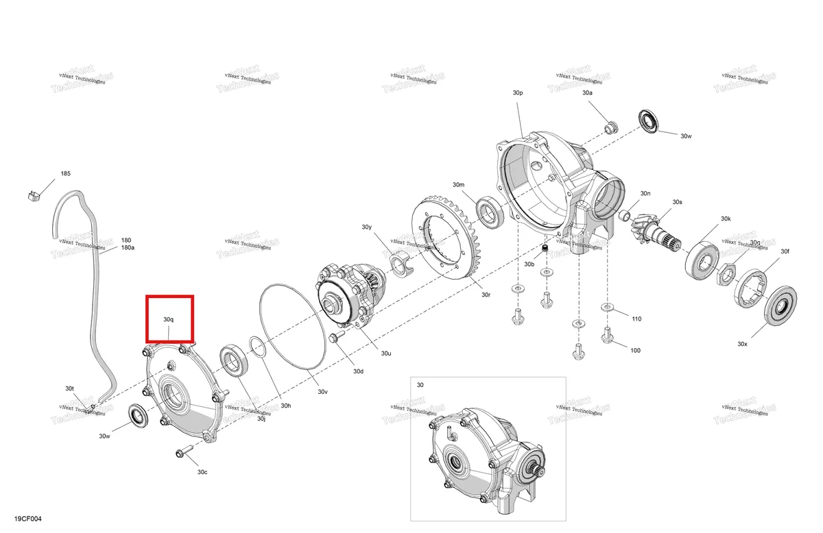 Деталь 705403704 (Обработанный дифференциал крышка Can-Am Commander 1000R EFI XT (2026) (705403704)) на схеме узла 2026 Can-Am Defender MAX - HD9 - XT - 8STB - Dusty Navy Satin - 62