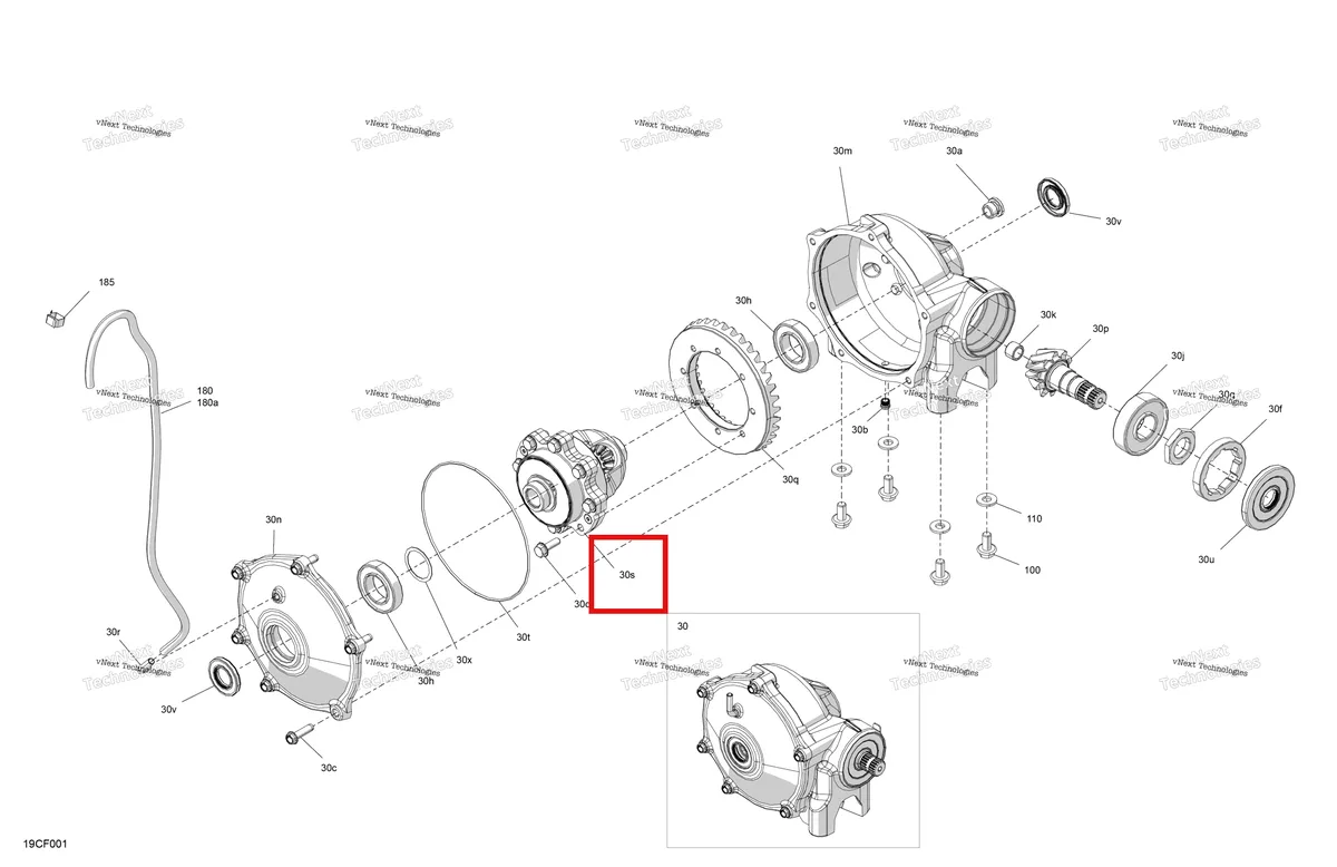 Деталь 705403895 (Дифференциал комплект Can-Am Commander 1000R EFI XT (2026) (705403895)) на схеме узла 2026 Can-Am Defender PRO - HD10 - DPS - 6ATC - Compass Green - 64