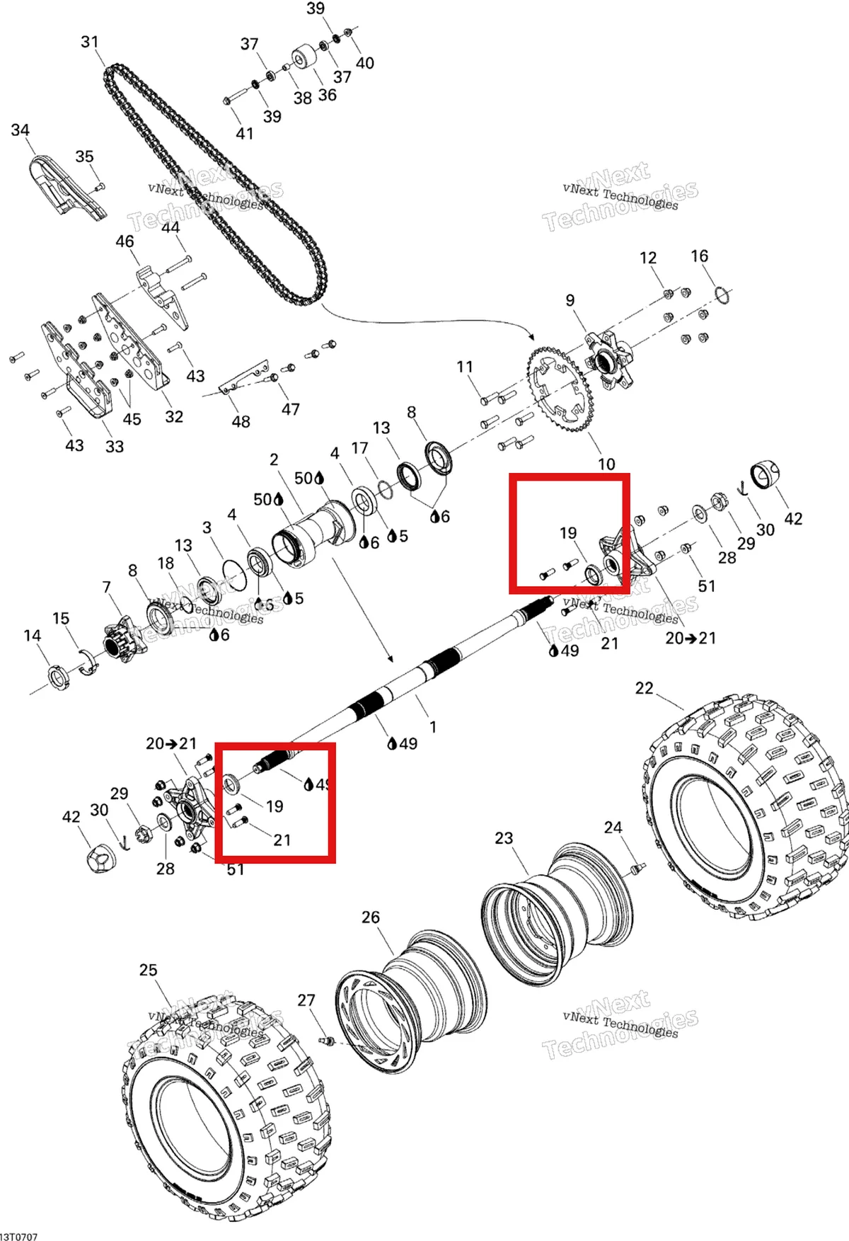 Деталь 705500067 на схеме узла 2007 Can-Am DS 650 X Drive System, Rear