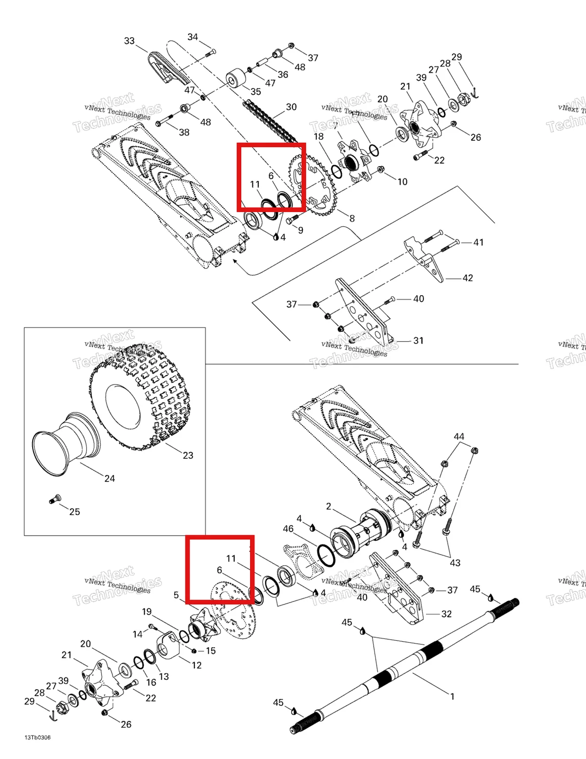 Деталь 705500191 на схеме узла 2003 Can-Am DS 650 Baja Drive System, Rear