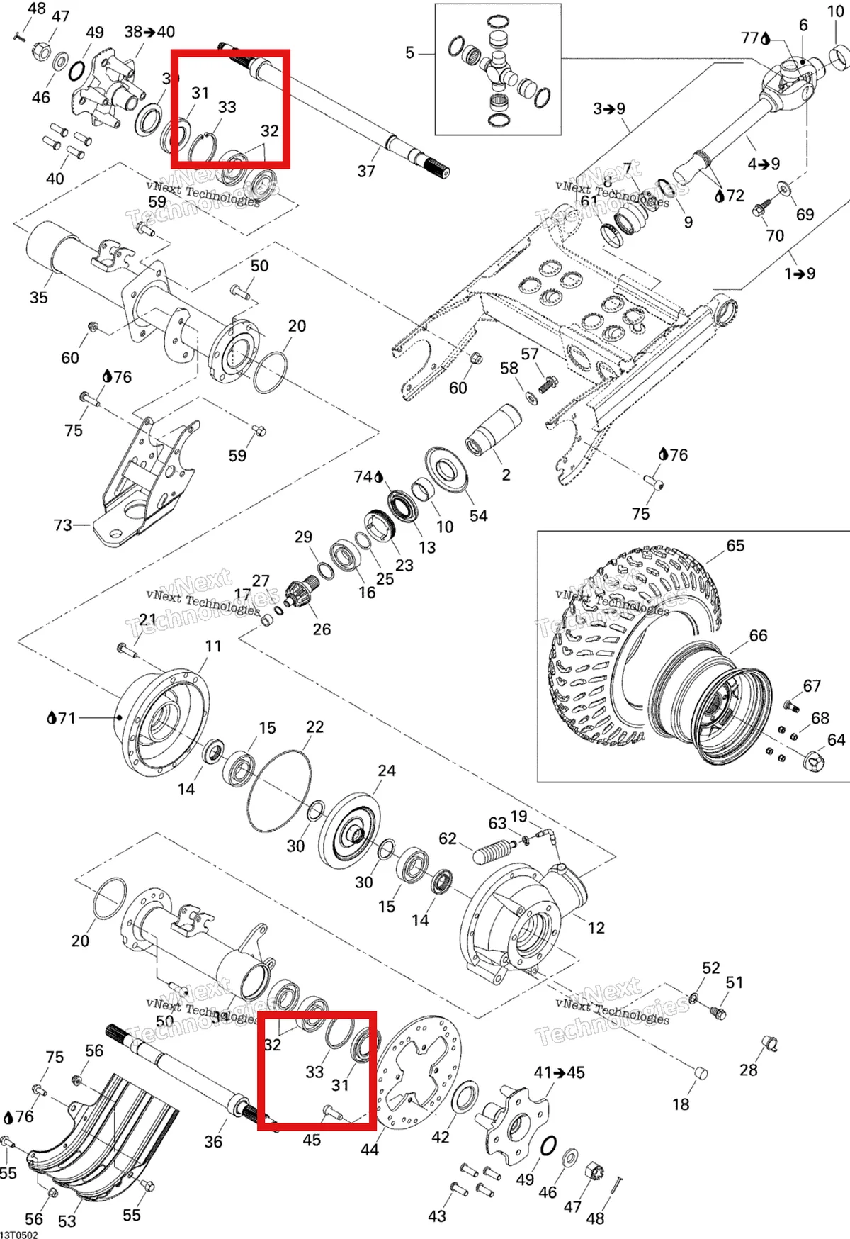 Деталь 705500249 на схеме узла 2005 Can-Am Traxter 5 Speed Drive System, Rear