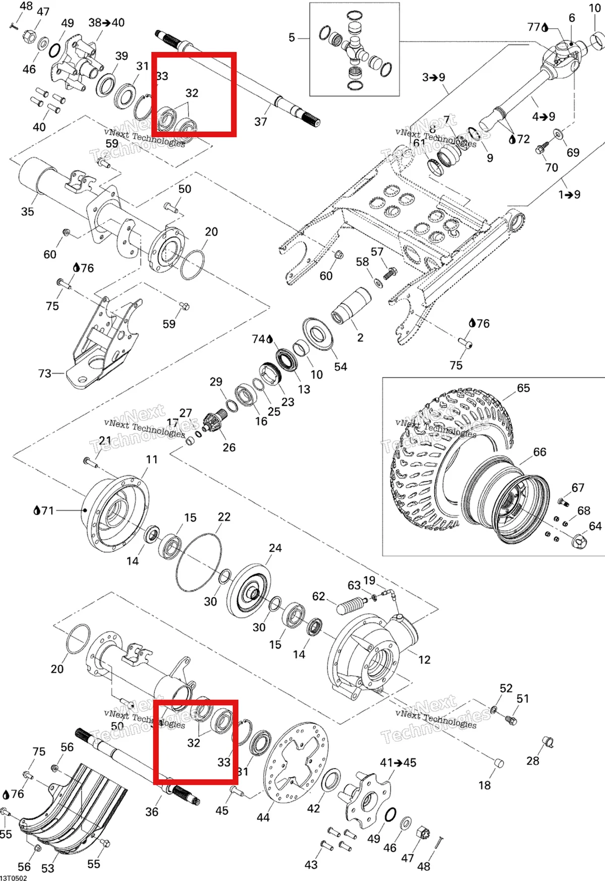 Деталь 705500251 на схеме узла 2005 Can-Am Traxter 5 Speed Drive System, Rear