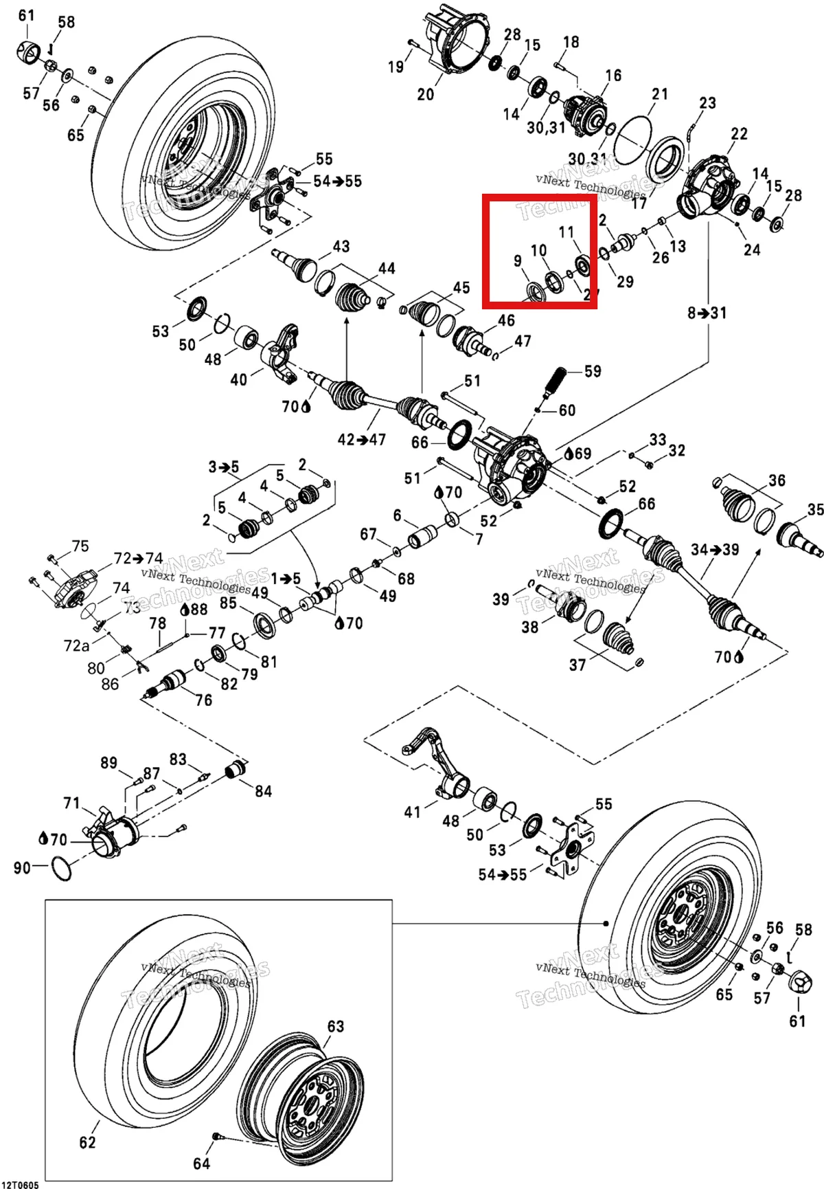 Деталь 705500266 на схеме узла 2006 Can-Am Outlander 400 STD 4 X 4 Drive System, Front Std