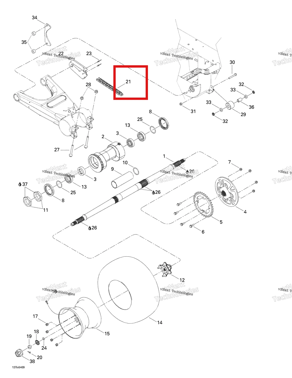 Деталь 705500274 на схеме узла 2004 Can-Am Rally 175 Drive System, Rear