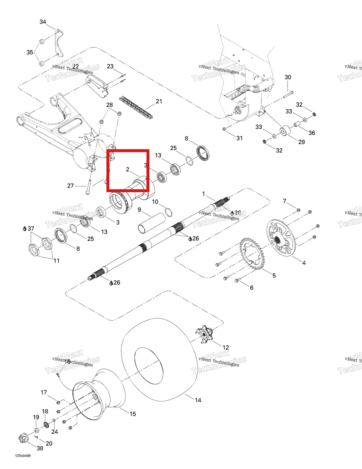 Деталь 705500277 на схеме узла 2004 Can-Am Rally 175 Drive System, Rear