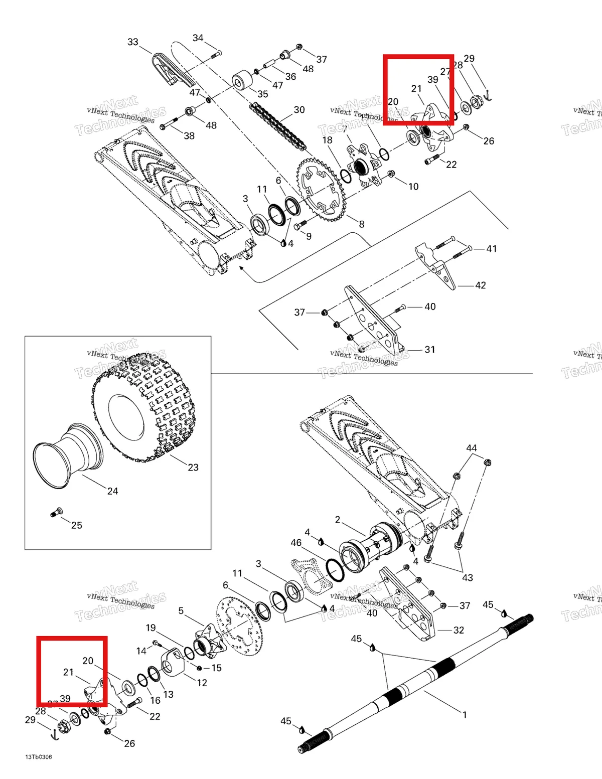 Деталь 705500318 на схеме узла 2003 Can-Am DS 650 Baja Drive System, Rear