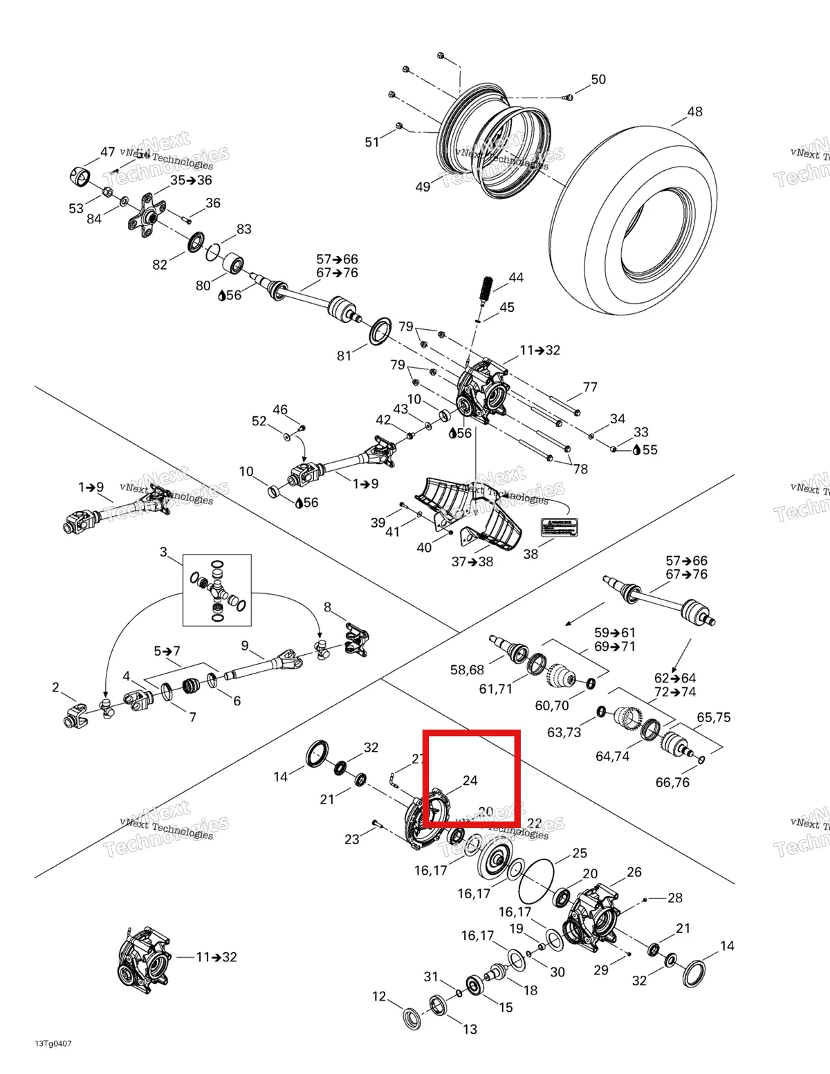 Деталь 705500326 на схеме узла 2004 Can-Am Outlander 330/400 STD 2 X 4 Drive System, Rear
