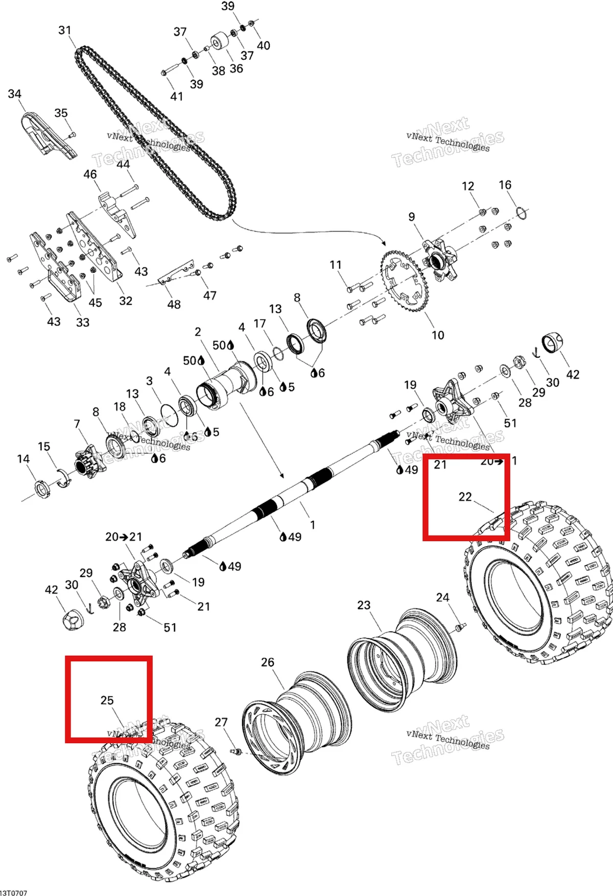 Деталь 705500331 на схеме узла 2007 Can-Am DS 650 X Drive System, Rear