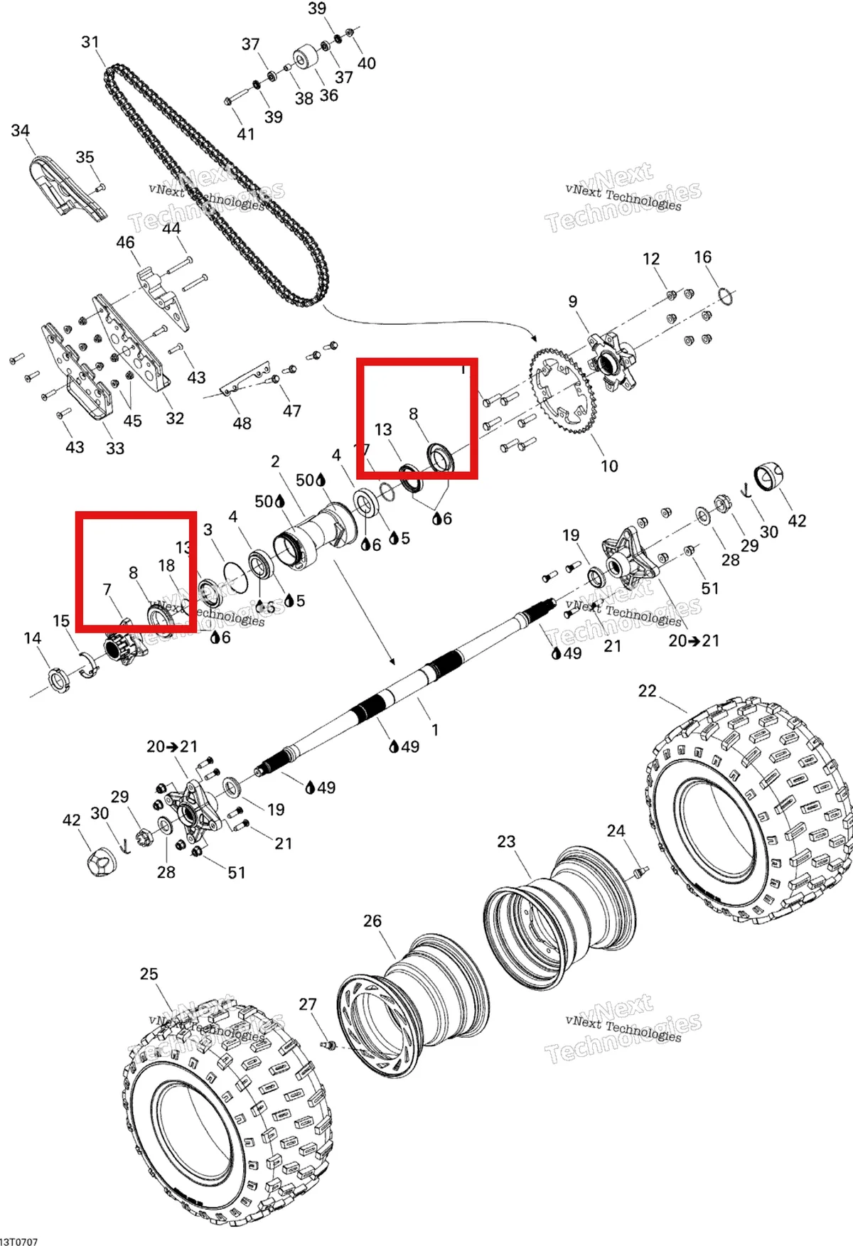 Деталь 705500408 на схеме узла 2007 Can-Am DS 650 X Drive System, Rear
