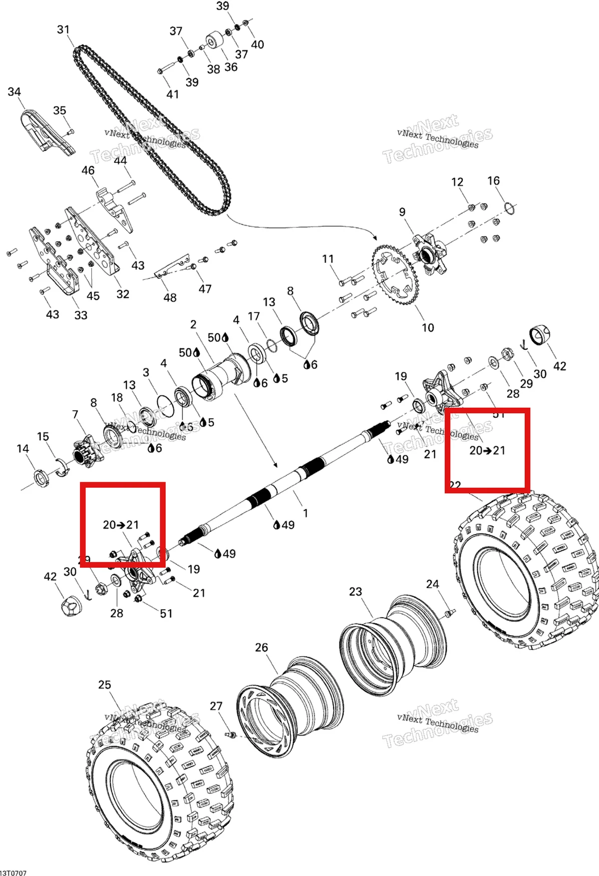 Деталь 705500452 на схеме узла 2007 Can-Am DS 650 X Drive System, Rear