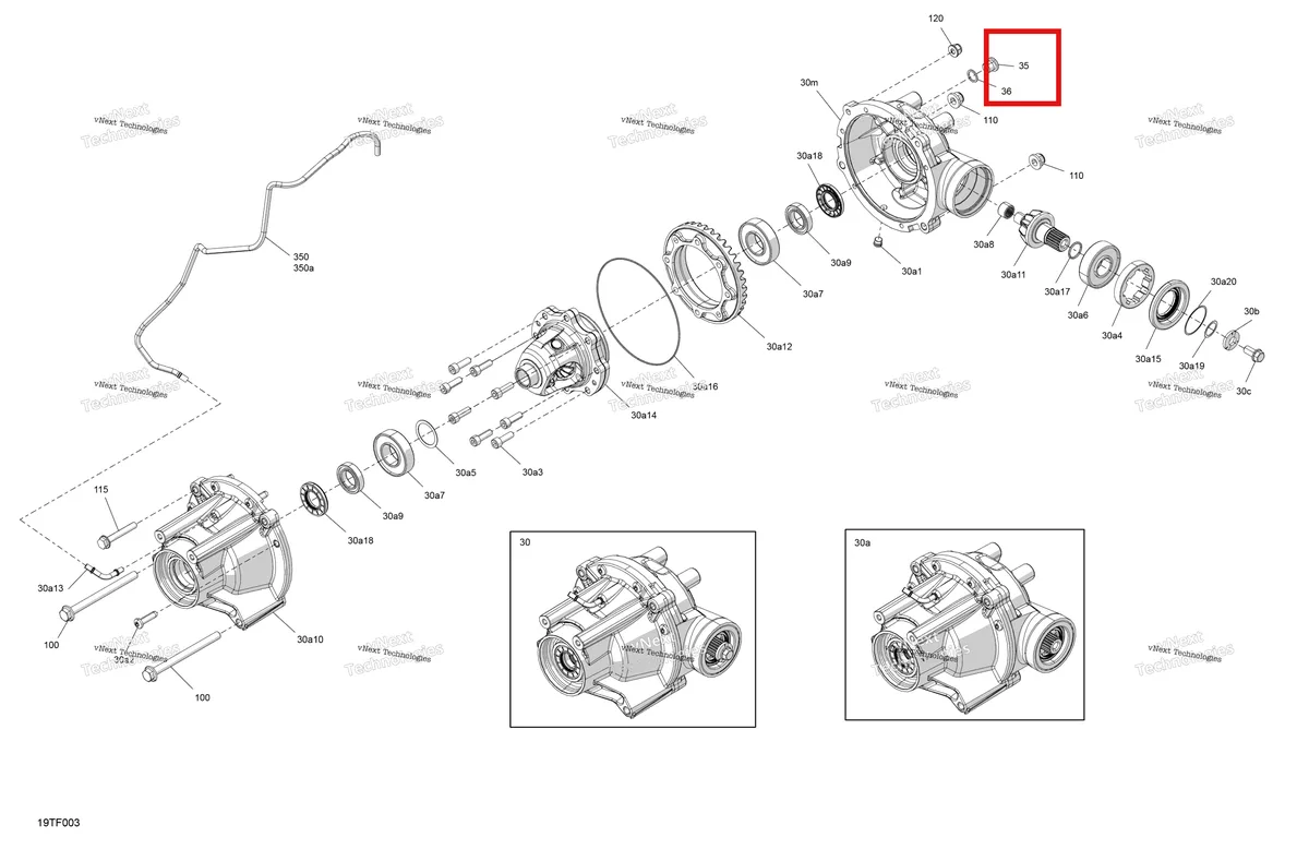 Деталь 705500504 на схеме узла 2026 Can-Am RENEGADE - 4X4 - XXC - 1000R EFI - 5VTB - Catalyst Gray Drive - Front - Differential Parts