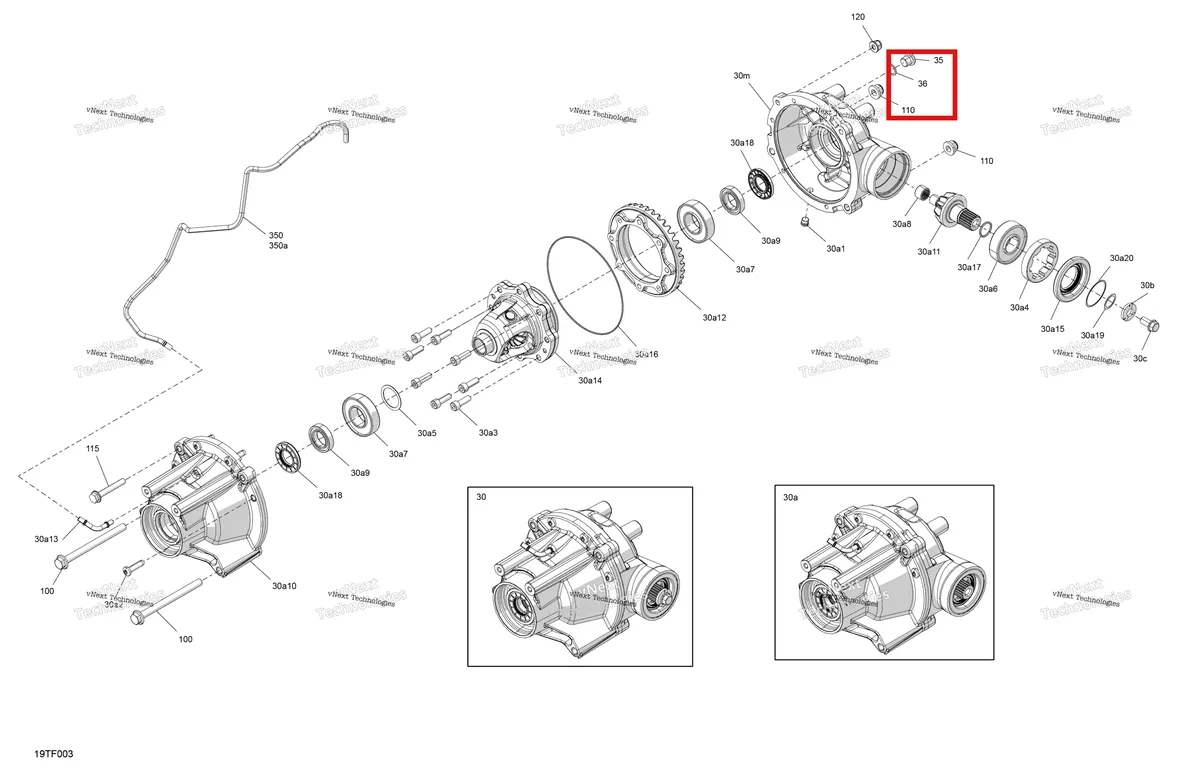 Деталь 705500506 на схеме узла 2026 Can-Am RENEGADE - 4X4 - XXC - 1000R EFI - 5VTB - Catalyst Gray Drive - Front - Differential Parts