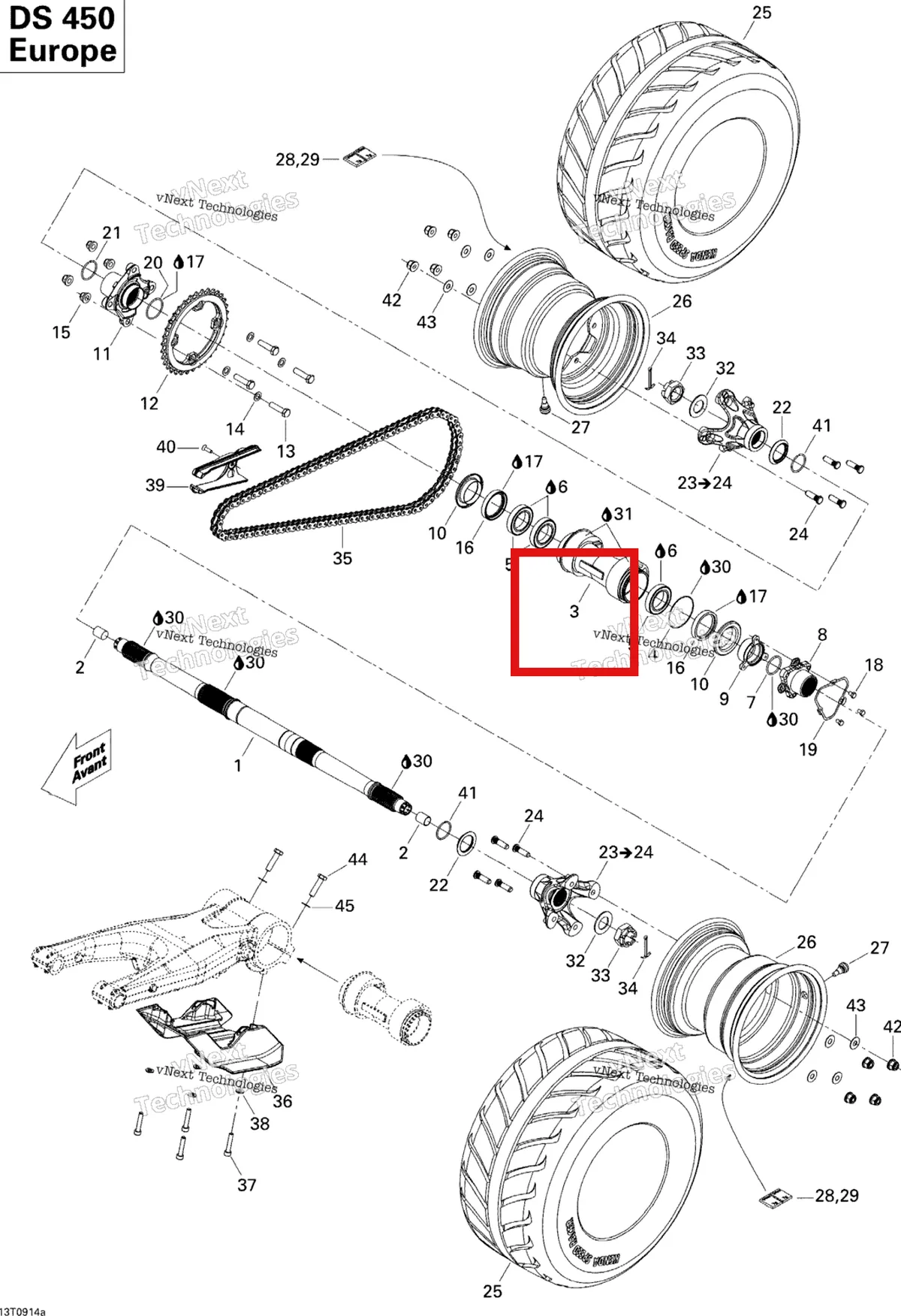 Деталь 705500644 на схеме узла Drive System, Rear