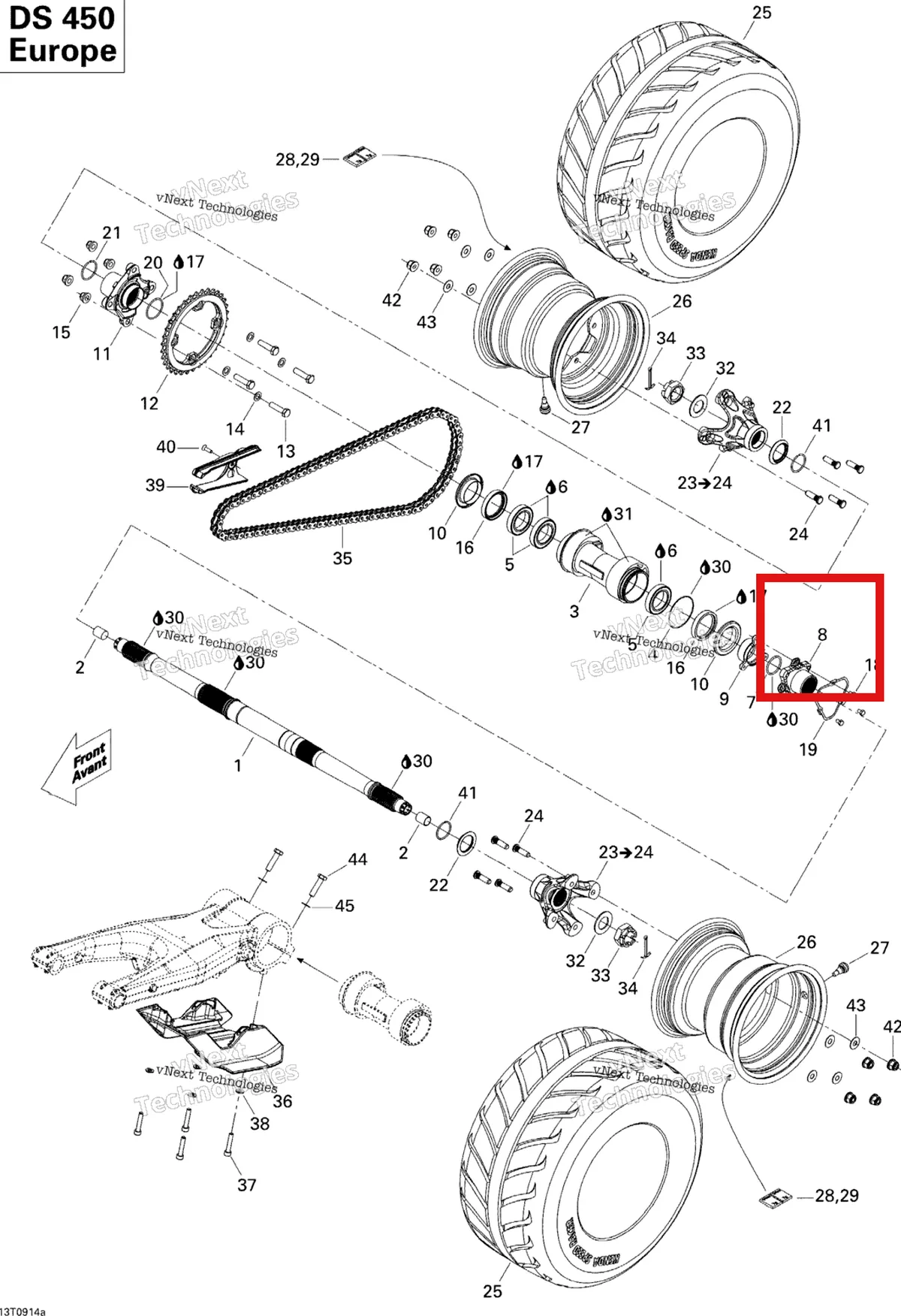 Деталь 705500646 на схеме узла Drive System, Rear