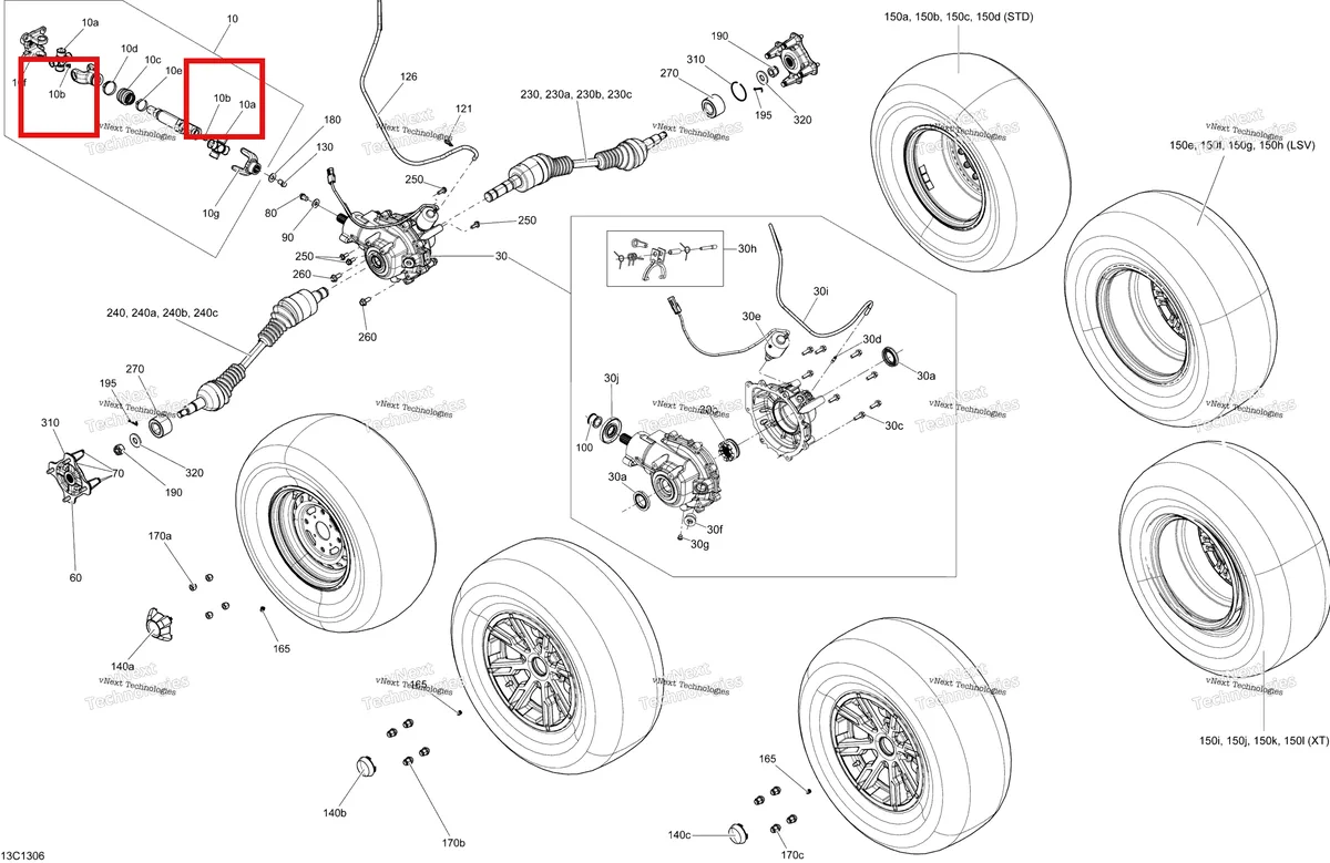Деталь 705500841 на схеме узла STD, XT, LSV Drive System, Rear