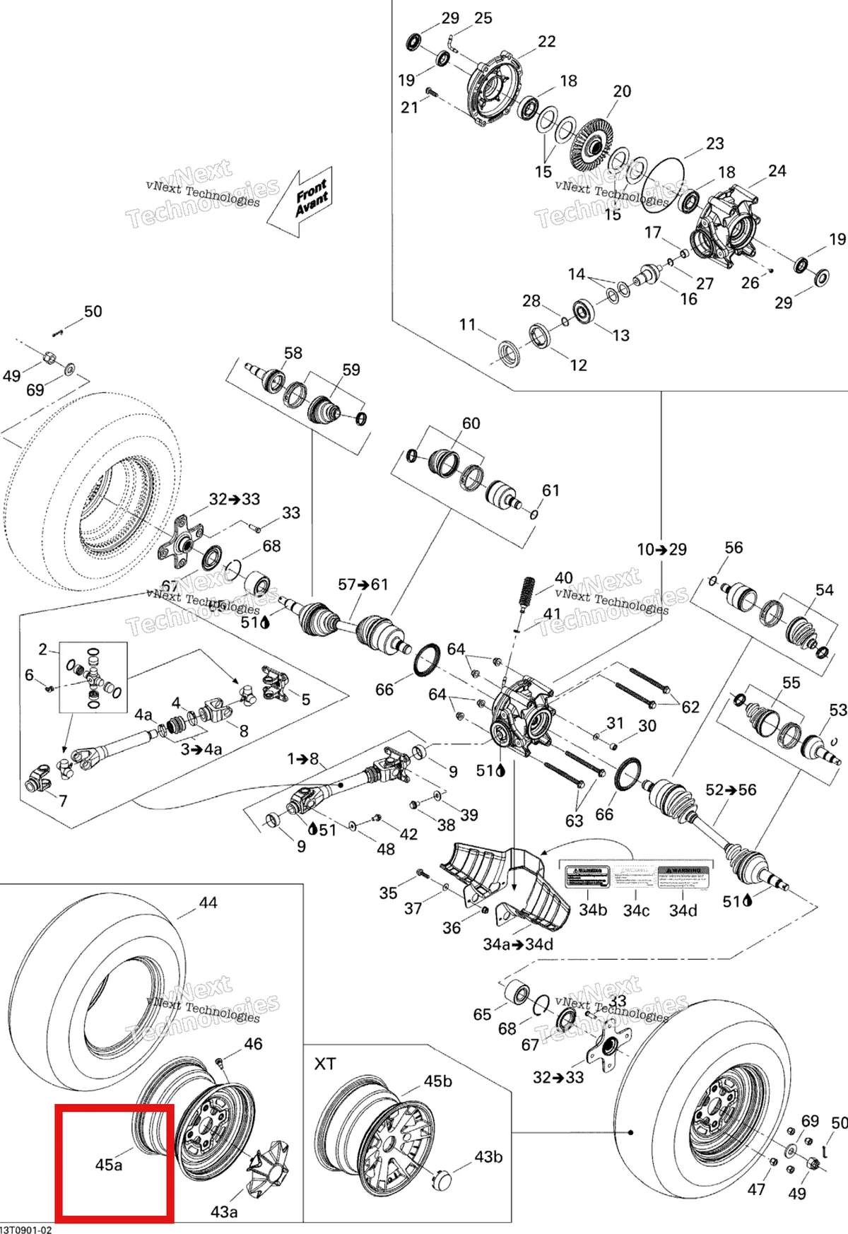 Деталь 705500875 на схеме узла 2009 Can-Am Outlander Max 400 EFI Drive System, Rear