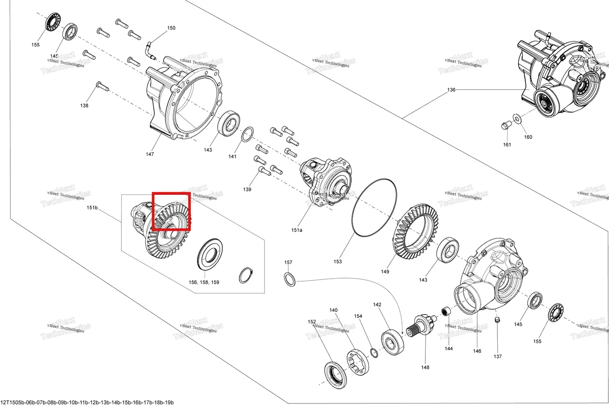 Деталь 705500892 на схеме узла 2015 Can-Am OUTLANDER 1000 EFI XMR Drive System, Front _Differential