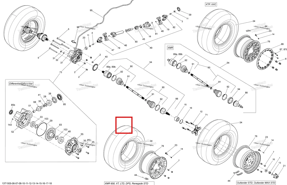 Деталь 705500894 на схеме узла 2015 Can-Am OUTLANDER 1000 EFI Drive System, Rear