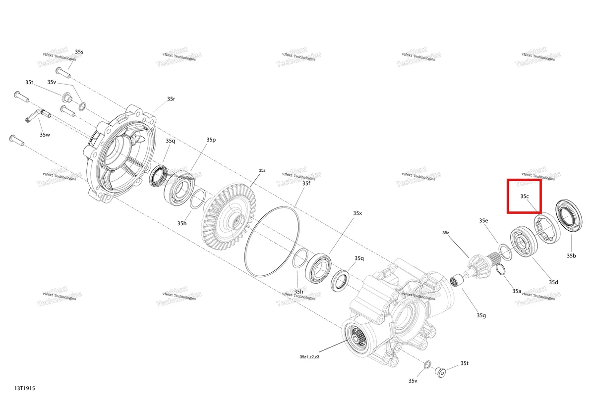 Деталь 705500987 на схеме узла 2019 Can-Am Outlander MAX 6X6 - 650 EFI Rear Drive 6X6 - Middle Differential
