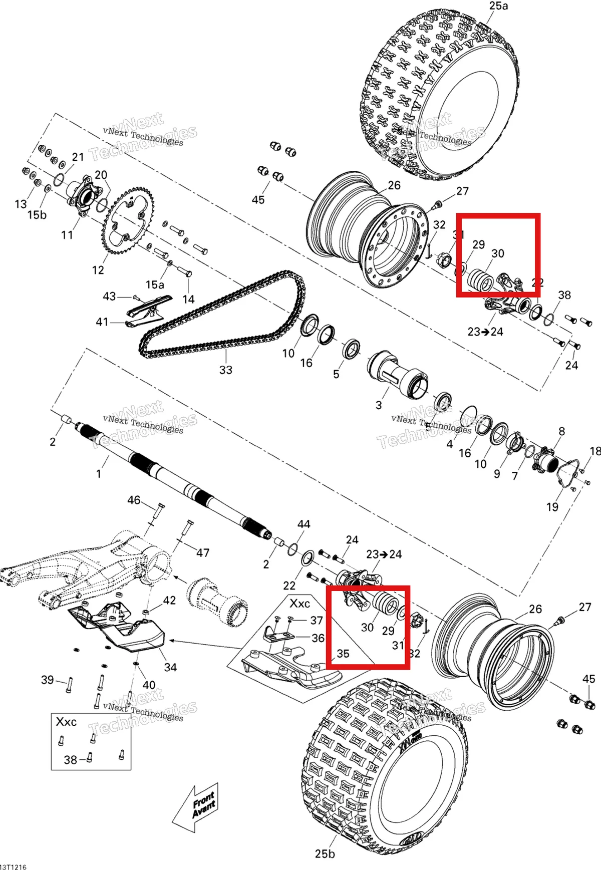 Деталь 705500999 на схеме узла 2015 Can-Am DS 450EFI XXC, XMX Drive System, Rear