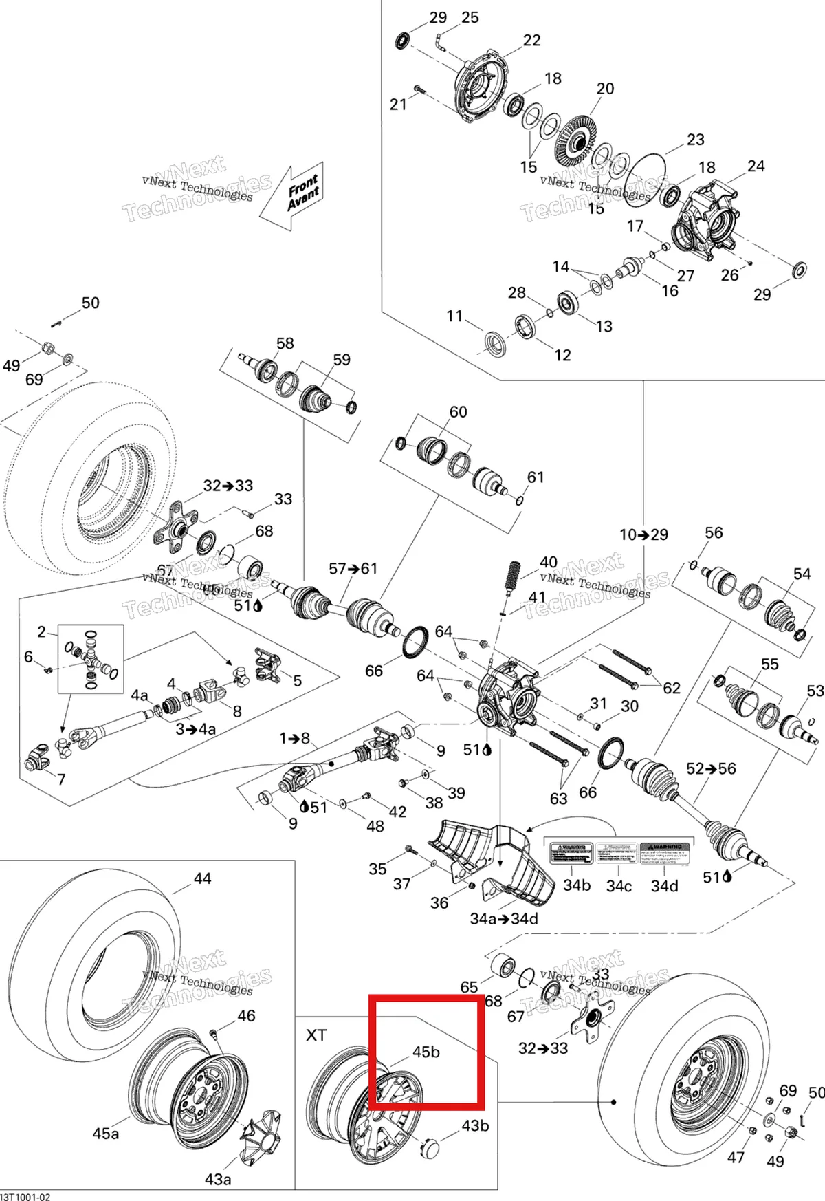Деталь 705501000 на схеме узла 2010 Can-Am Outlander 400 EFI Drive System, Rear