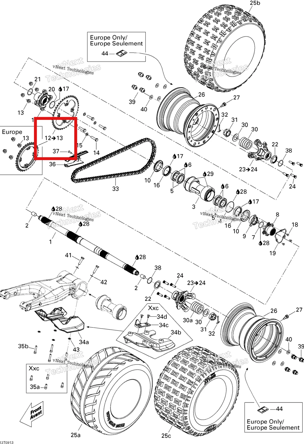 Деталь 705501055 на схеме узла 2009 Can-Am DS 450 Xxc, Xmx EFI Drive System, Rear