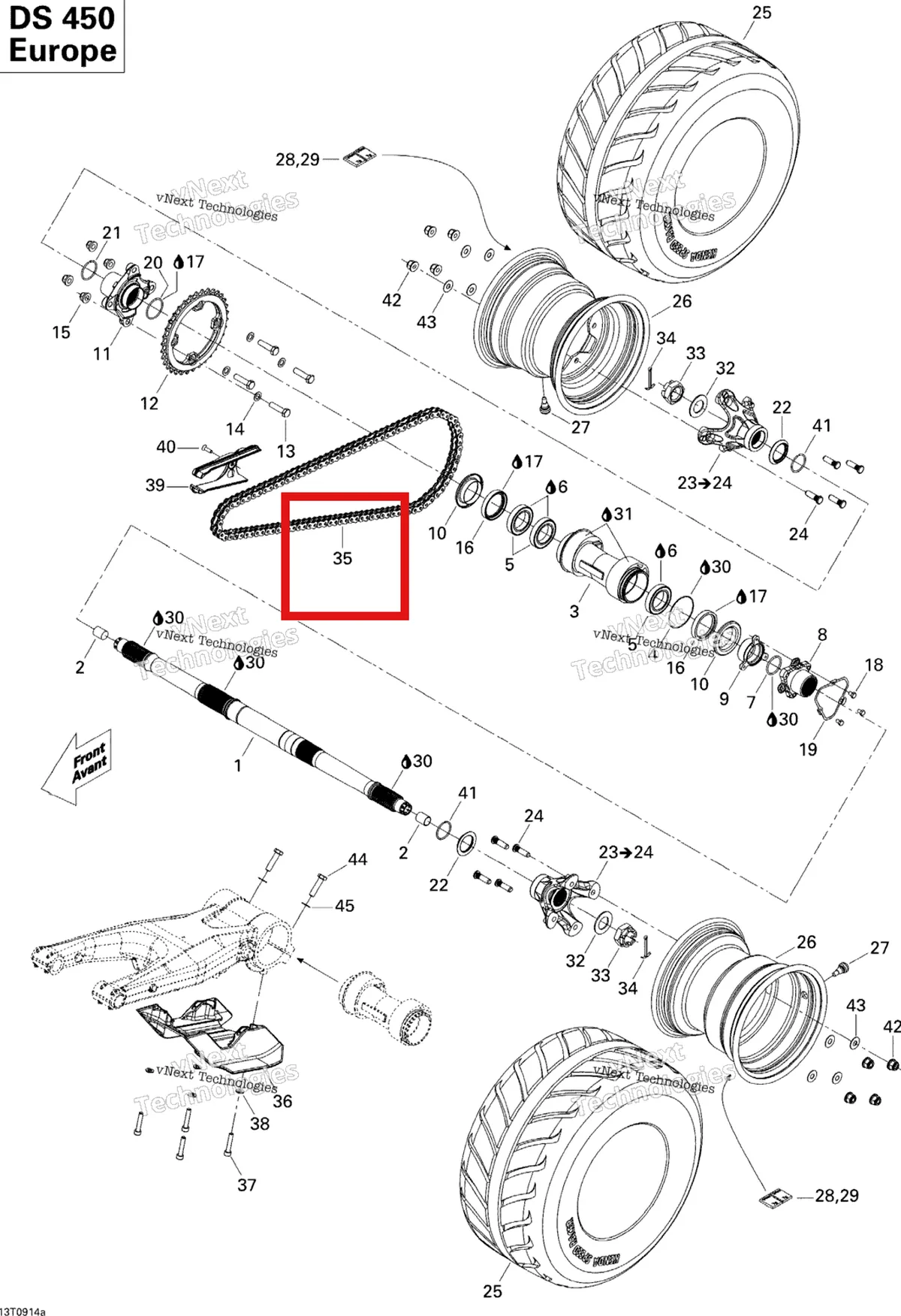 Деталь 705501060 на схеме узла Drive System, Rear