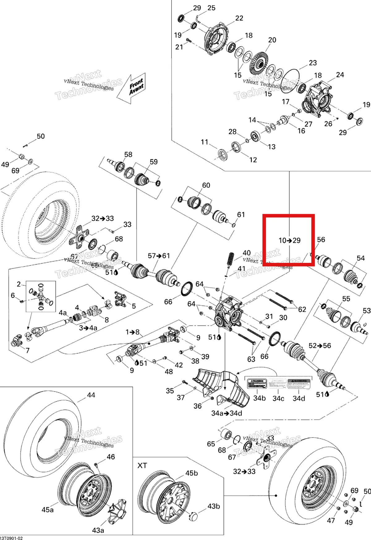 Деталь 705501093 на схеме узла 2009 Can-Am Outlander Max 400 EFI Drive System, Rear
