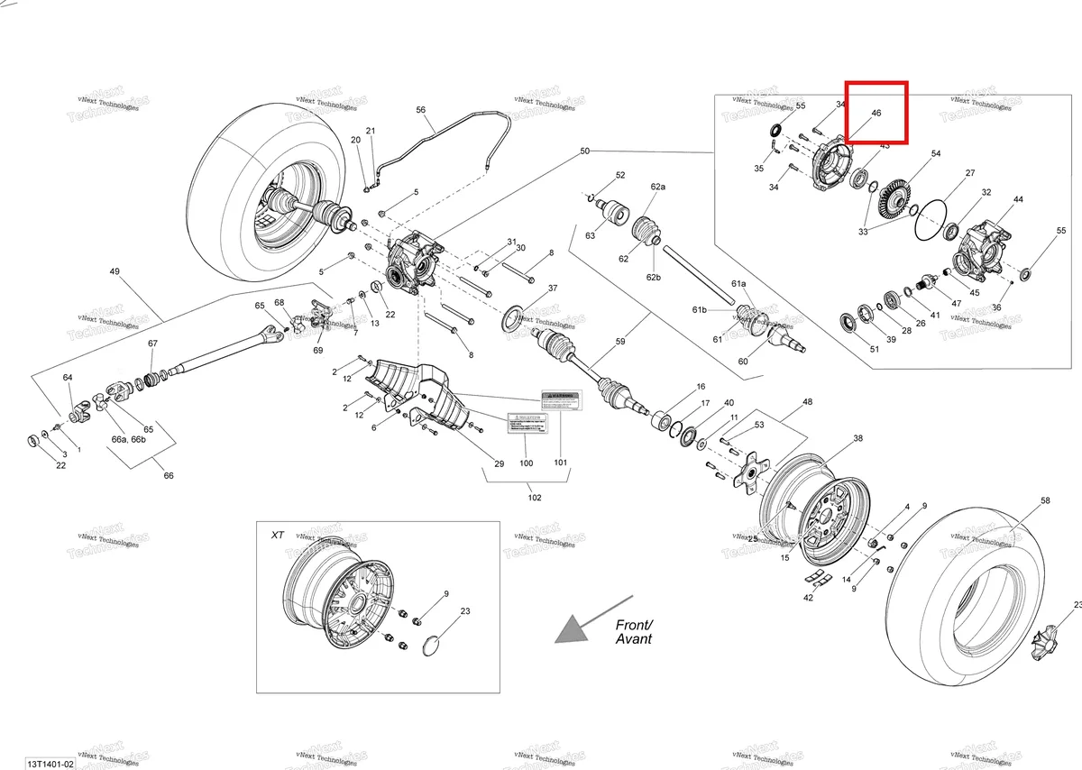 Деталь 705501393 на схеме узла 2014 Can-Am OUTLANDER 400 EFI, STD, XT Drive System, Rear