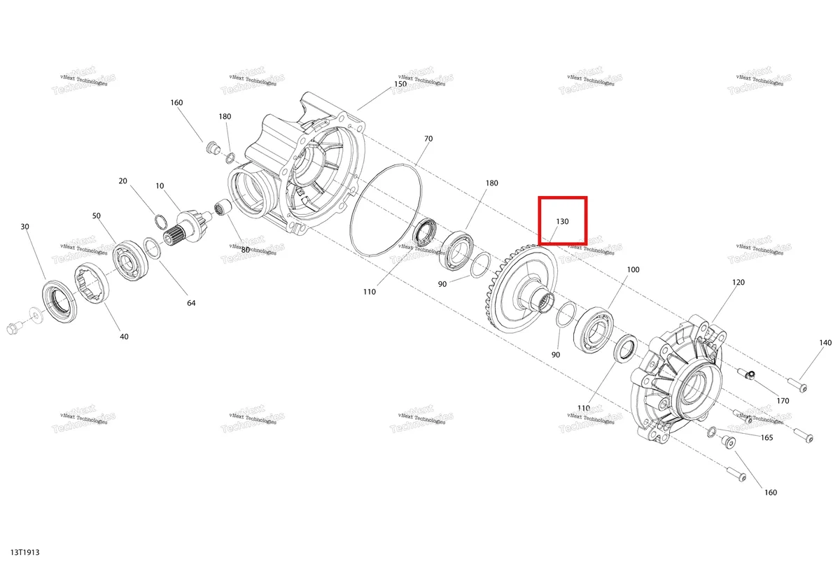 Деталь 705501397 на схеме узла 2020 Can-Am Outlander MAX 6X6 - 1000 EFI Rear Drive - Final Drive Unit