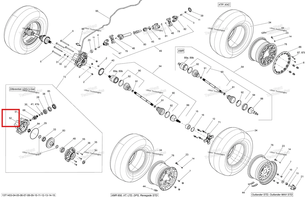 Деталь 705501420 на схеме узла 2014 Can-Am OUTLANDER MAX 1000EFI LTD Drive System, Rear