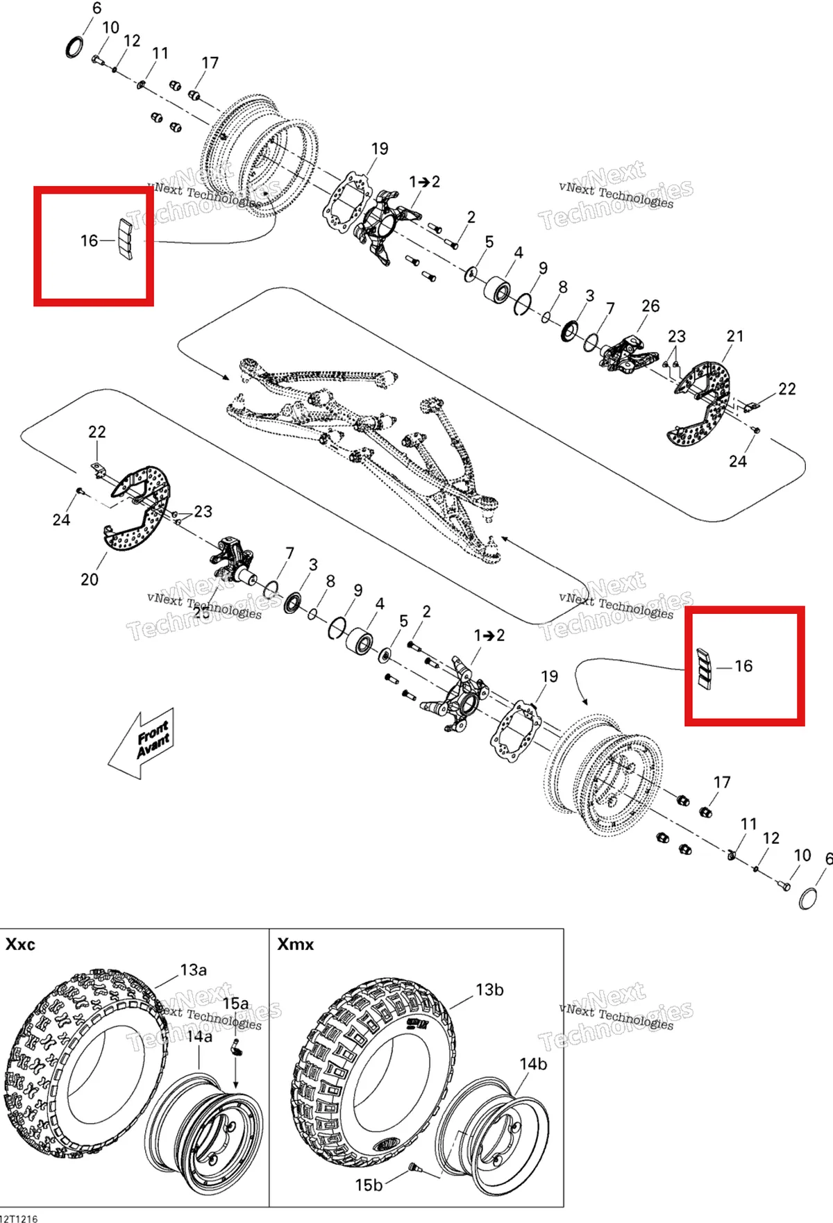 Деталь 705501430 на схеме узла 2015 Can-Am DS 450EFI XXC, XMX Drive System, Front