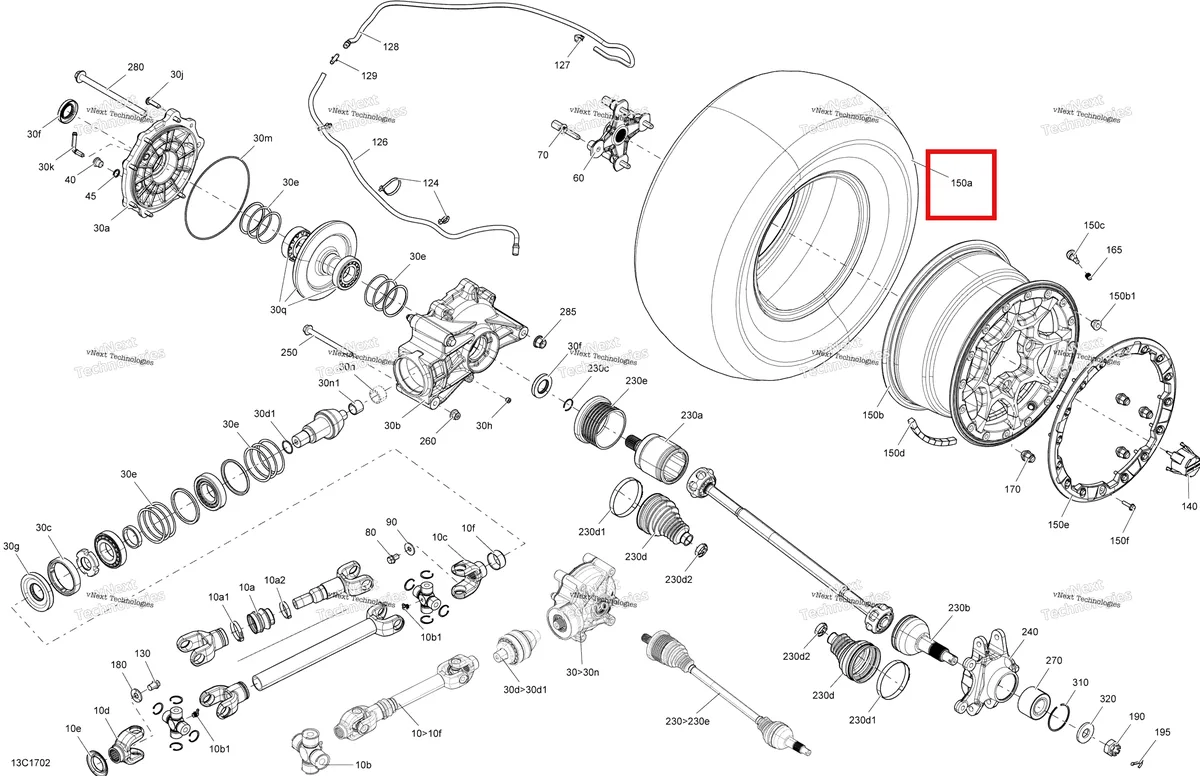 Деталь 705501434 на схеме узла 2017 Can-Am Maverick Drive System, Rear - All Models