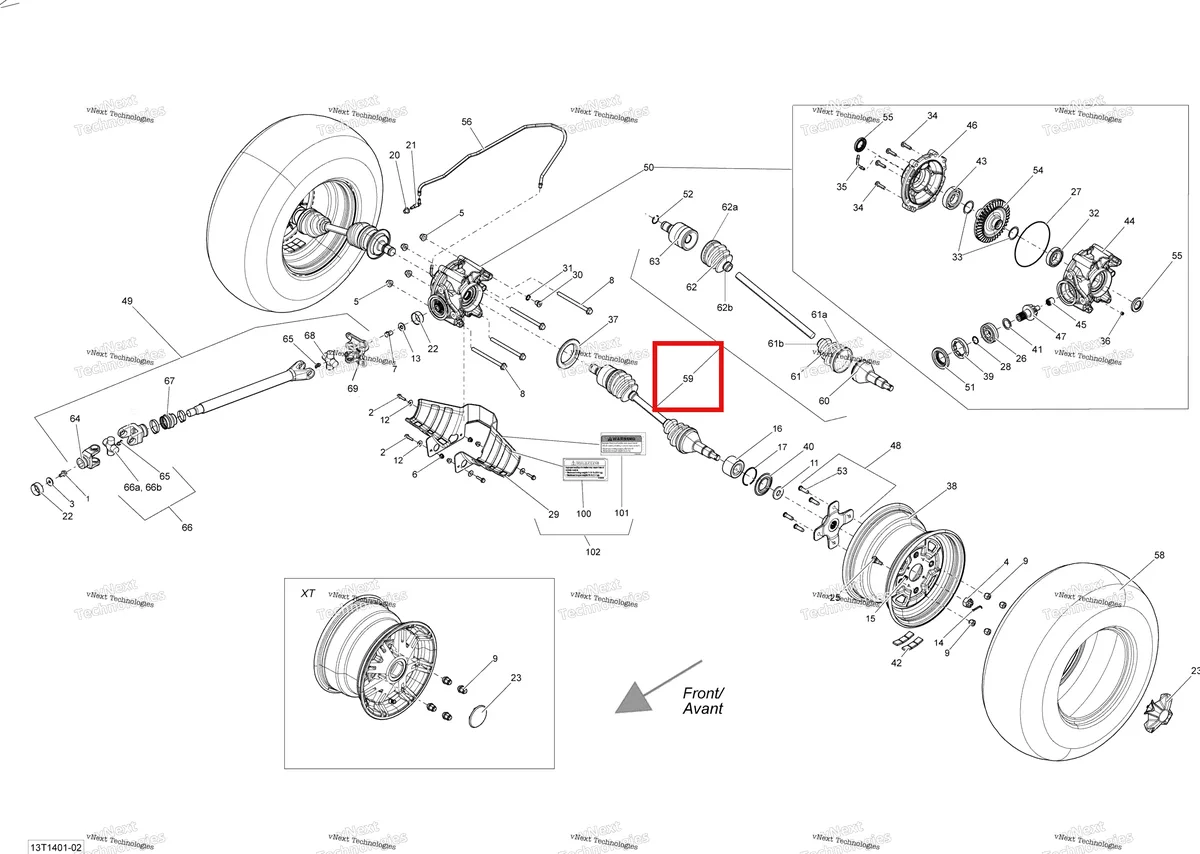 Деталь 705501484 на схеме узла 2014 Can-Am OUTLANDER 400 EFI, STD, XT Drive System, Rear