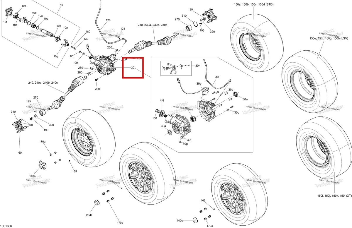 Деталь 705501579 на схеме узла STD, XT, LSV Drive System, Rear
